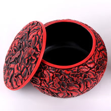 Load image into Gallery viewer, Carved-lacquer Go bowl Set of 2 with Peony Engraving