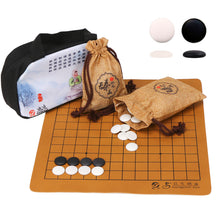 Load image into Gallery viewer, SongYun Travel Go Set 169 Single Convex Ceramic Stones and Linen Chess Bag Classic Strategy Board Game Children Weiqi Birthday Gift
