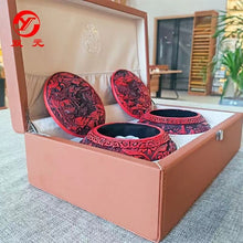 Load image into Gallery viewer, Go Game Set Blue Single convex glazed Jizi stones with Carved-lacquer Go bowl