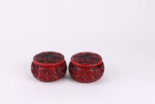 Load image into Gallery viewer, Carved-lacquer Go bowl Set of 2 with Mountain-Water Engraving