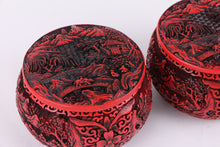 Load image into Gallery viewer, Carved-lacquer Go bowl Set of 2 with Mountain-Water Engraving