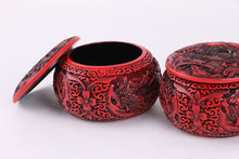 Load image into Gallery viewer, Carved-lacquer Go bowl Set of 2 with Mountain-Water Engraving