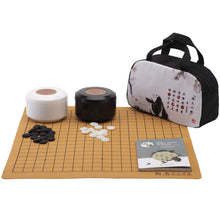 Load image into Gallery viewer, Songyun Go Set with Reversible 19x19 / 13x13 Portable Travel Go Game Set Roll-up and Foldable Artificial Leather Board with 361 Single Convex Ceramic Stones Plastic Bowl Bundle Bag Weqi Games
