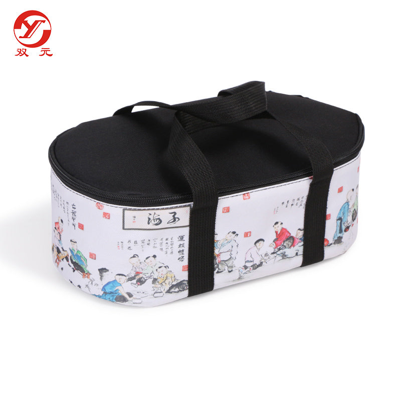 Songyun Portable hand-sewn Weiqi can bag storage bag easy to carry black and white color matching