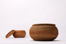 Load image into Gallery viewer, Rattan Woven Go Stone  jar/bowls,purely handmad
