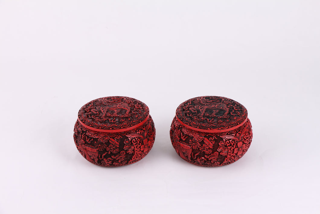 SongYun Carved Lacquer Qilin  Go Stone  Bowl  for Classic Strategy Baduk/Weiqi/Gobang Go Board Game