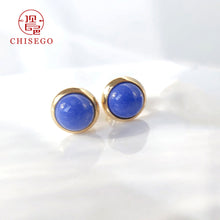 Load image into Gallery viewer, CHISEGO Jewelry Porcelain KleinBlue Series Earrings Sterling Silver Gold Plated Prevent Allergy Anti-discoloration
