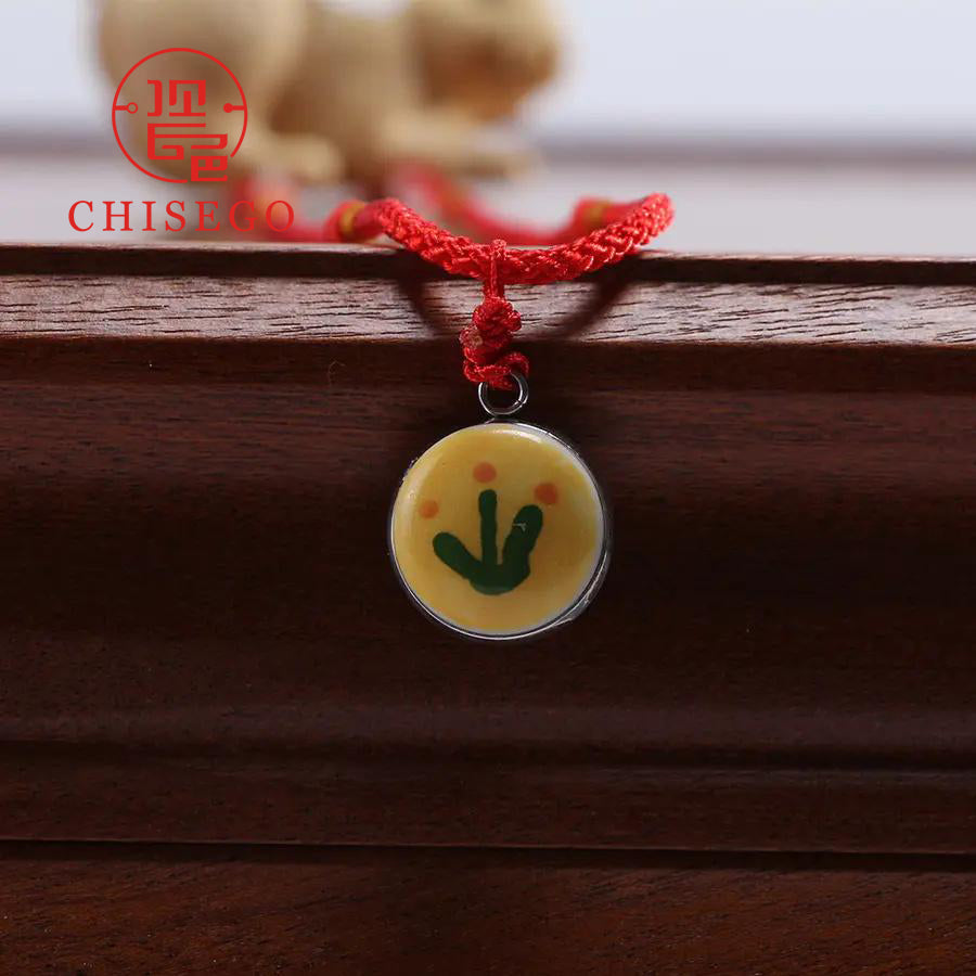 Songyun Go Ancient Hand-painted Go Stones Ceramic Necklace